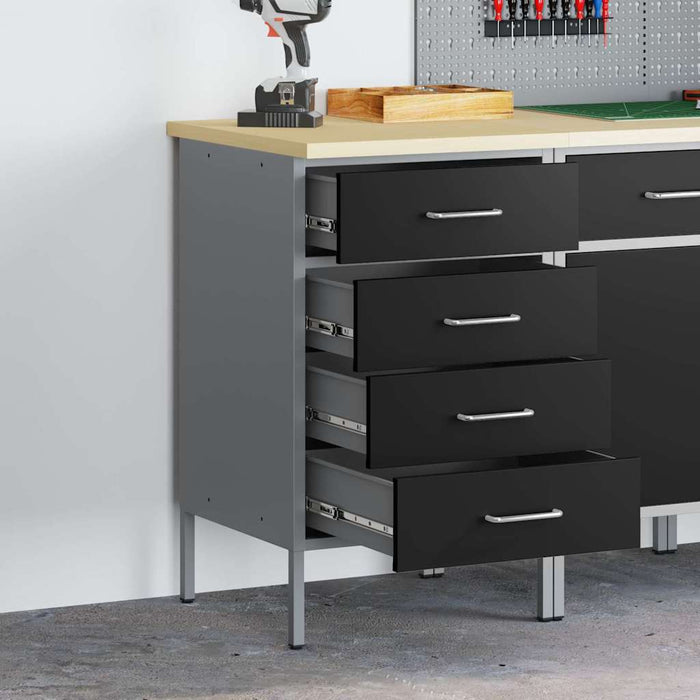 Banc de lucru cu sertar Negru și Gri 50 x 55 x 85 cm - WALTI WALTI
