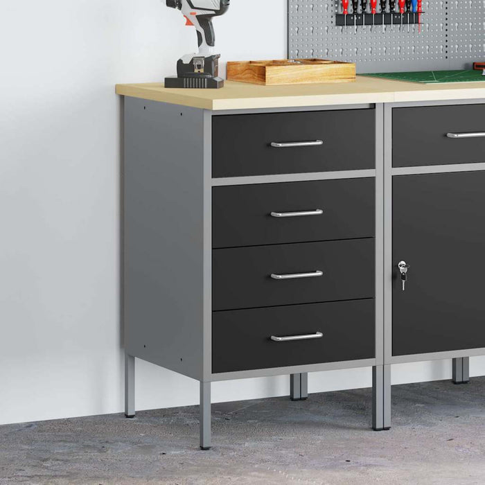 Banc de lucru cu sertar Negru și Gri 50 x 55 x 85 cm - WALTI WALTI