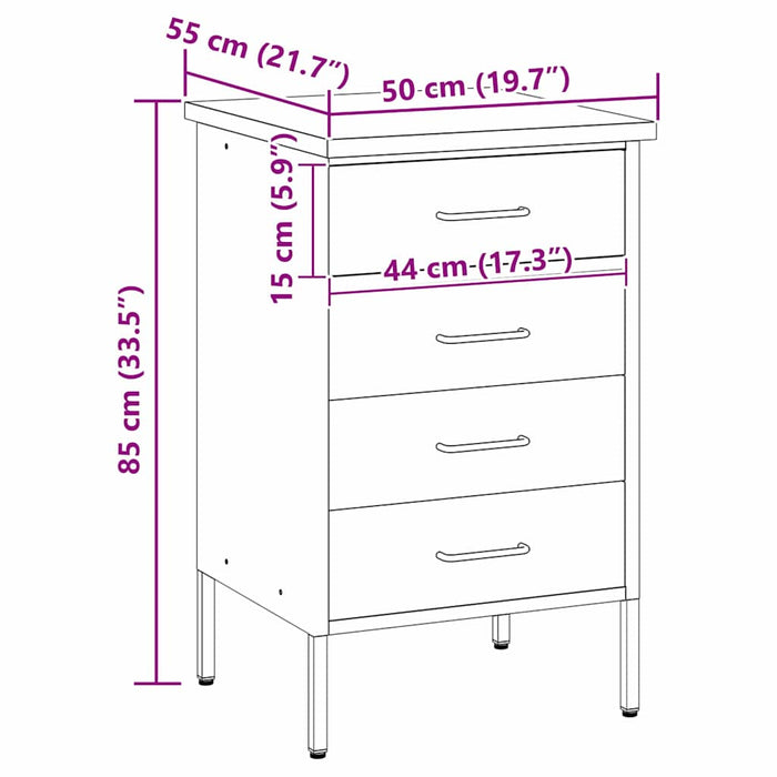 Banc de lucru cu sertar Negru și Gri 50 x 55 x 85 cm - WALTI WALTI