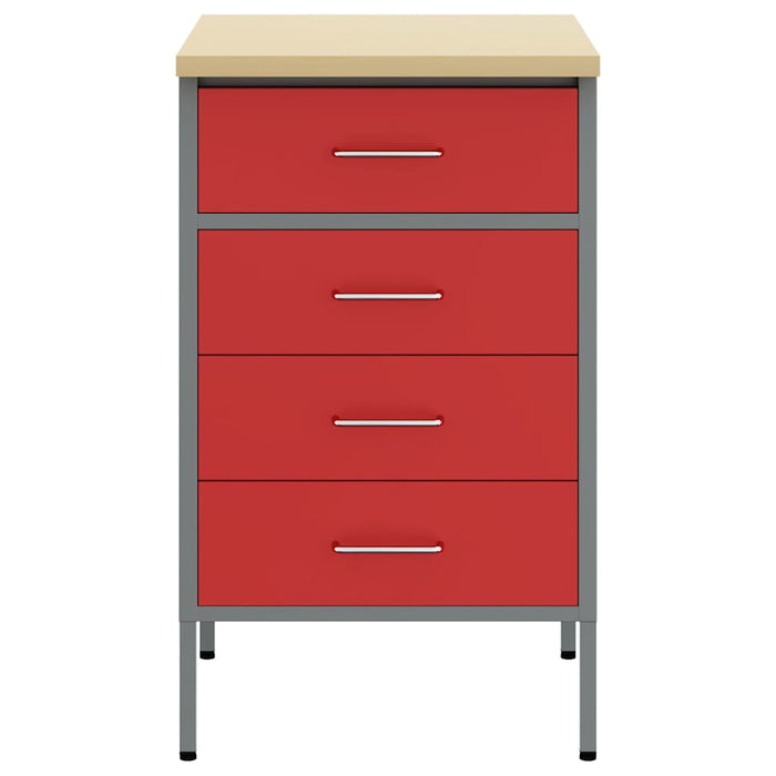 Banc de lucru cu sertar Roșu și gri 50 x 55 x 85 cm - WALTI WALTI