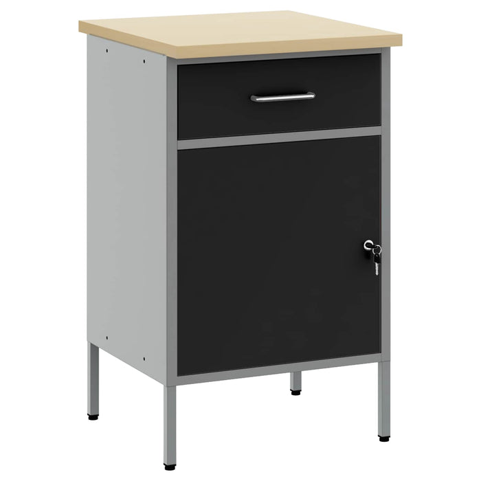 Banc de lucru cu sertar cu blocare Negru și Gri 50 x 55 x 85 cm - WALTI WALTI