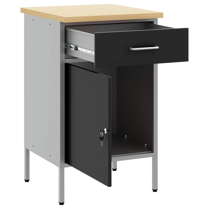 Banc de lucru cu sertar cu blocare Negru și Gri 50 x 55 x 85 cm - WALTI WALTI