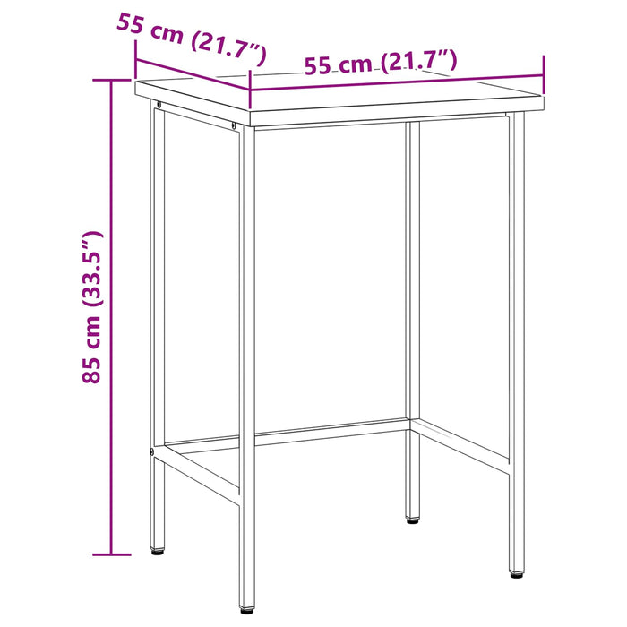 Masă de colț Manual Gri 55 x 55 x 85 cm Oțel și lemn ingineresc - WALTI WALTI