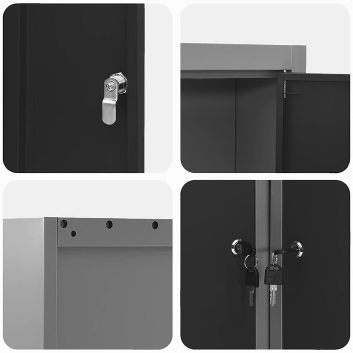 Dulap pentru unelte cu raft Negru și Gri 55 x 55 x 55 cm - WALTI WALTI