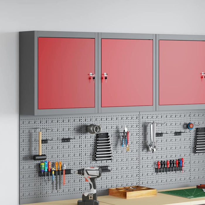 Dulap pentru unelte cu raft Roșu și gri 50 x 20 x 55 cm - WALTI WALTI