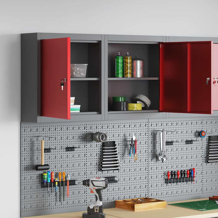 Dulap pentru unelte cu raft Roșu și gri 50 x 20 x 55 cm - WALTI WALTI