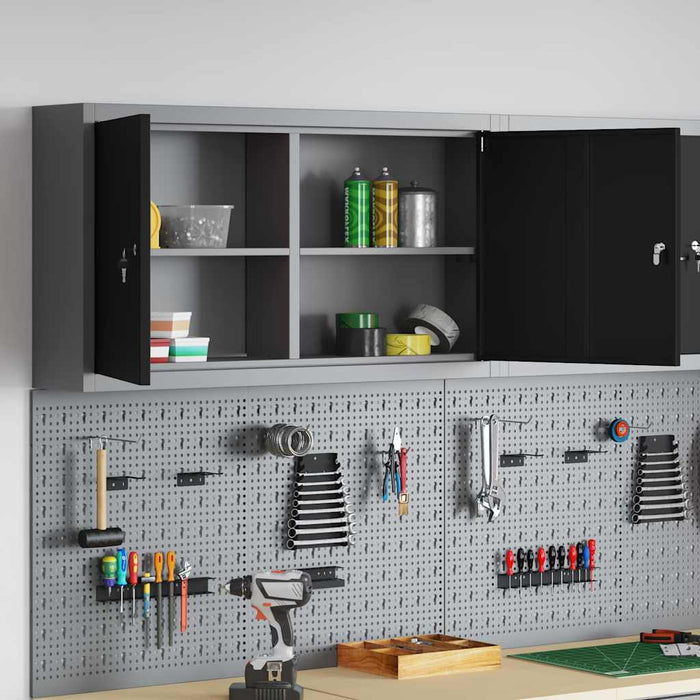 Dulap pentru unelte cu raft Negru și Gri 50 x 20 x 55 cm - WALTI WALTI