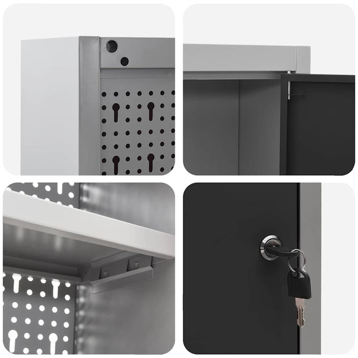 Dulap pentru unelte cu raft Negru și Gri 50 x 20 x 55 cm - WALTI WALTI