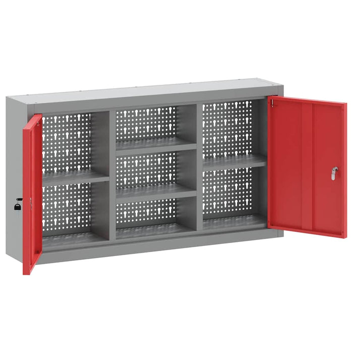 Dulap pentru unelte cu raft Roșu și gri 50 x 20 x 55 cm - WALTI WALTI
