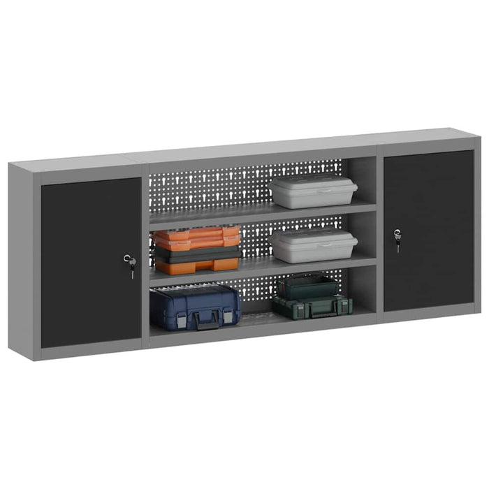 Dulap pentru unelte cu raft Negru și Gri 50 x 20 x 55 cm - WALTI WALTI