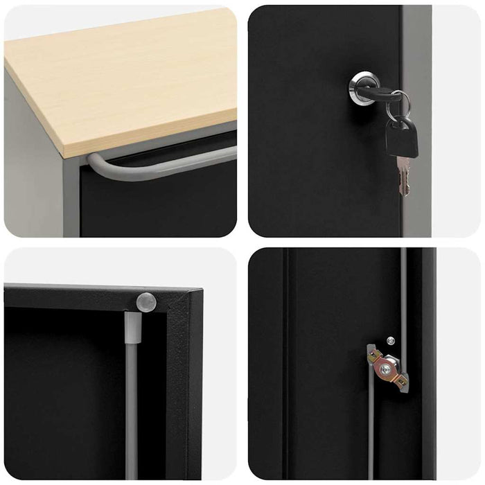 Banc de lucru cu raft cu roata Negru și Gri 75 x 45 x 85 cm - WALTI WALTI