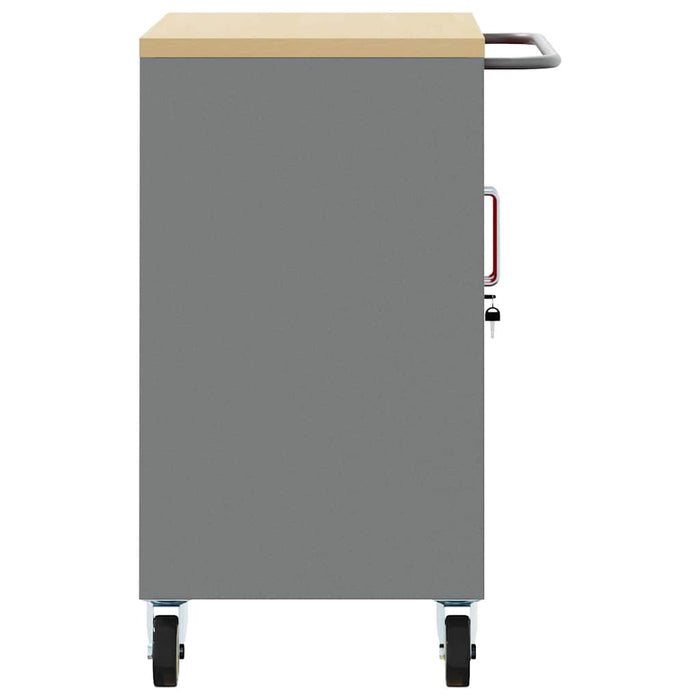 Banc de lucru cu raft cu roata Roșu și gri 75 x 45 x 85 cm - WALTI WALTI