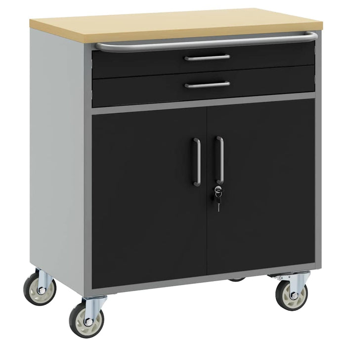 Banc de lucru cu sertar cu roata Negru și Gri 75 x 45 x 85 cm - WALTI WALTI