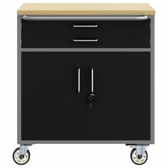 Banc de lucru cu sertar cu roata Negru și Gri 75 x 45 x 85 cm - WALTI WALTI