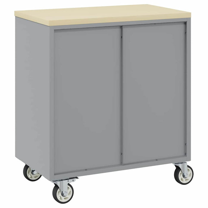 Banc de lucru cu sertar cu roata Roșu și gri 75 x 45 x 85 cm - WALTI WALTI