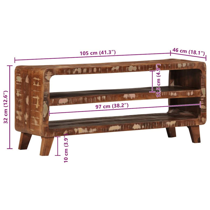 Dulap TV 105x46x32 cm lemn masiv recuperat - WALTI WALTI