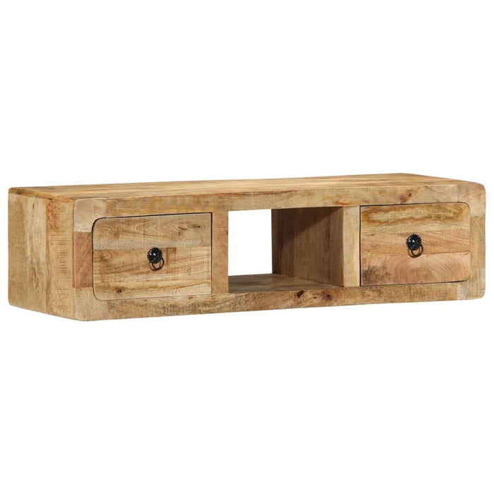 Dulap TV montat pe perete 100x32x25 cm lemn masiv Mango brut - WALTI WALTI