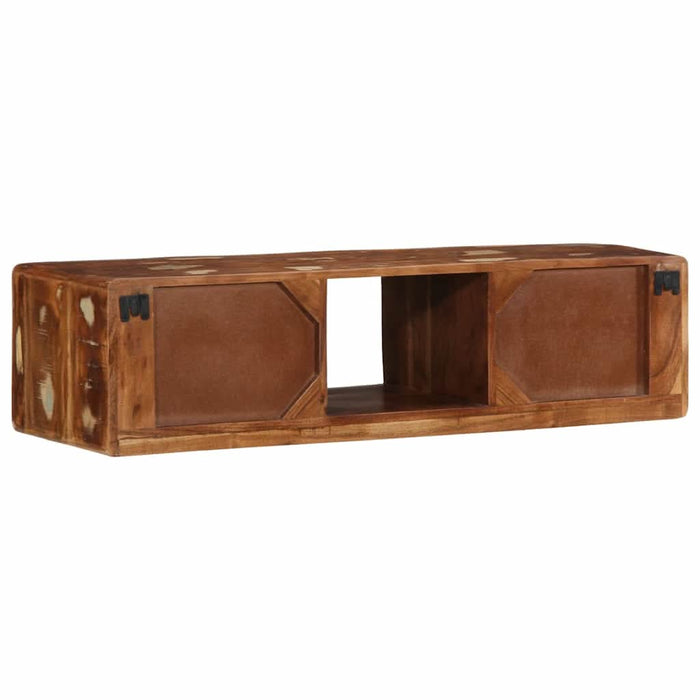 Dulap TV montat pe perete 100x32x25 cm, lemn masiv reciclat - WALTI WALTI