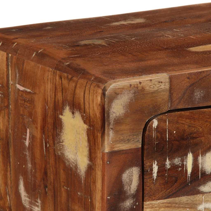 Dulap TV montat pe perete 100x32x25 cm, lemn masiv reciclat - WALTI WALTI