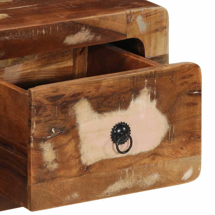 Dulap TV montat pe perete 100x32x25 cm, lemn masiv reciclat - WALTI WALTI