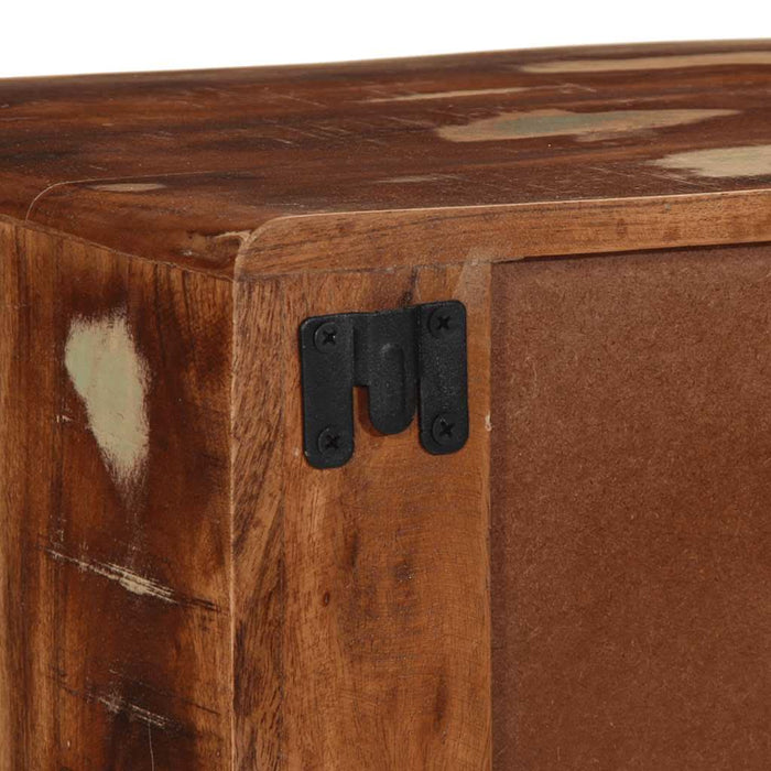 Dulap TV montat pe perete 100x32x25 cm, lemn masiv reciclat - WALTI WALTI