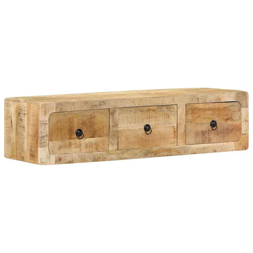 Dulap TV montat pe perete 100x32x25 cm lemn masiv Mango brut - WALTI WALTI