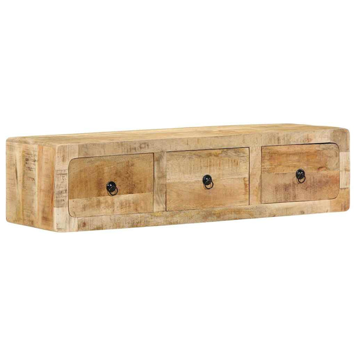 Dulap TV montat pe perete 100x32x25 cm lemn masiv Mango brut - WALTI WALTI
