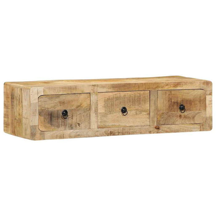 Dulap TV montat pe perete 100x32x25 cm lemn masiv Mango brut - WALTI WALTI