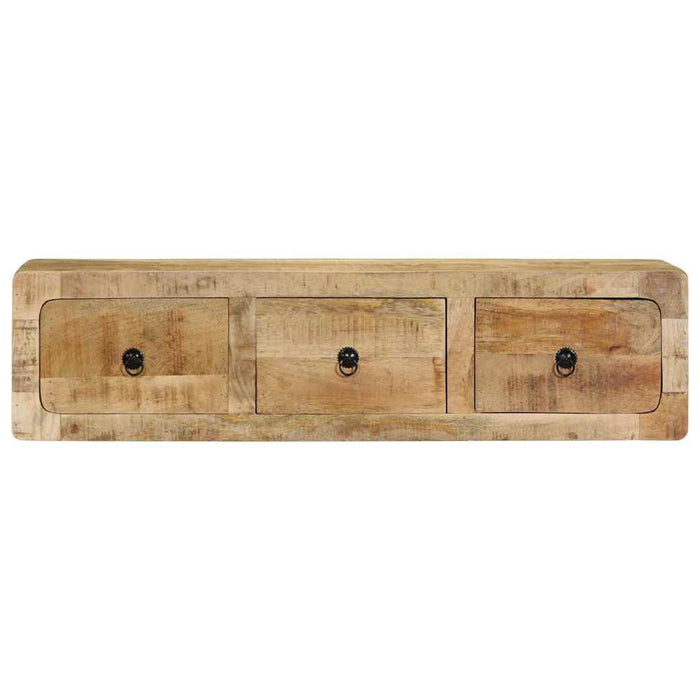 Dulap TV montat pe perete 100x32x25 cm lemn masiv Mango brut - WALTI WALTI