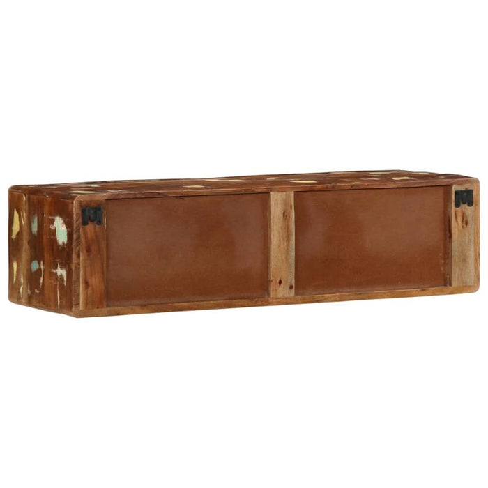 Dulap TV montat pe perete 100x32x25 cm, lemn masiv reciclat - WALTI WALTI