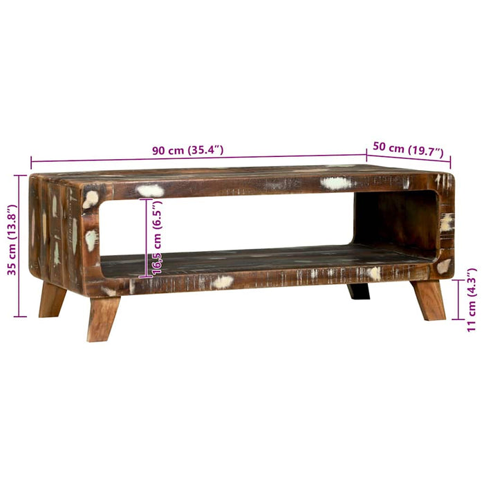 Masă de cafea Multicolour 90 x 50 x 35 cm Lemn masiv reciclat - WALTI WALTI