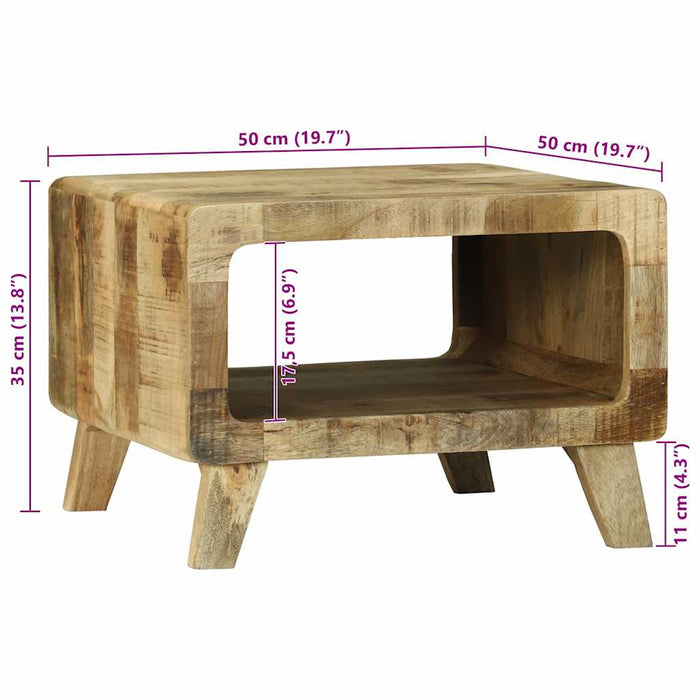 Masă de cafea 50 x 50 x 35 cm Lemn masiv de mango nefinisat - WALTI WALTI