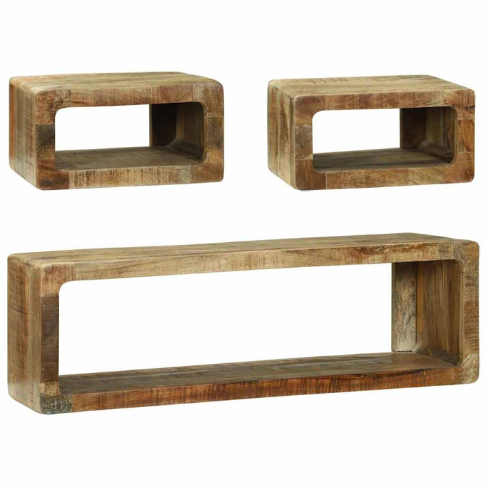 Set comodă TV cu raft 3 pcs Maro Lemn masiv de mango - WALTI WALTI