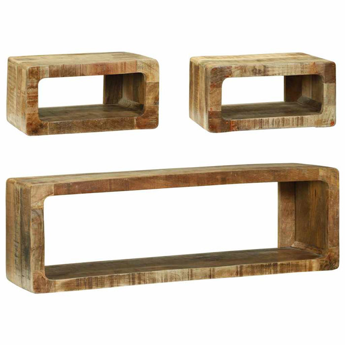 Set comodă TV cu raft 3 pcs Maro Lemn masiv de mango - WALTI WALTI