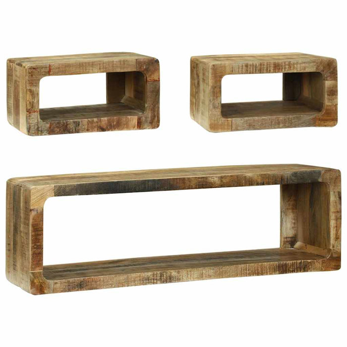 Set comodă TV cu raft 3 pcs Maro Lemn masiv de mango - WALTI WALTI