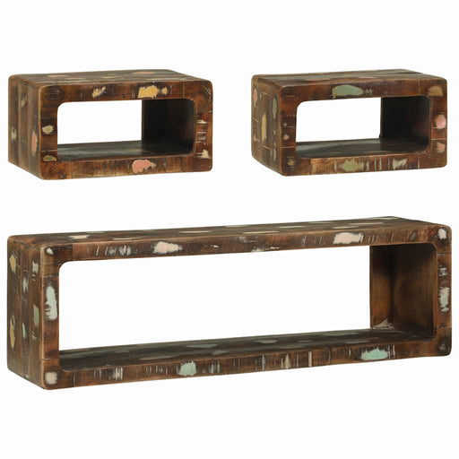 Set comodă TV cu raft 3 pcs Multicolour Lemn masiv recuperat - WALTI WALTI