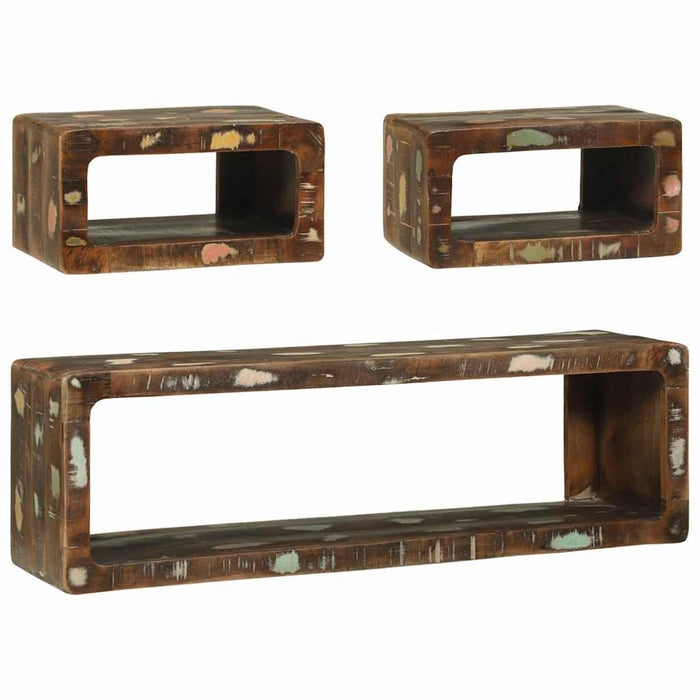 Set comodă TV cu raft 3 pcs Multicolour Lemn masiv recuperat - WALTI WALTI