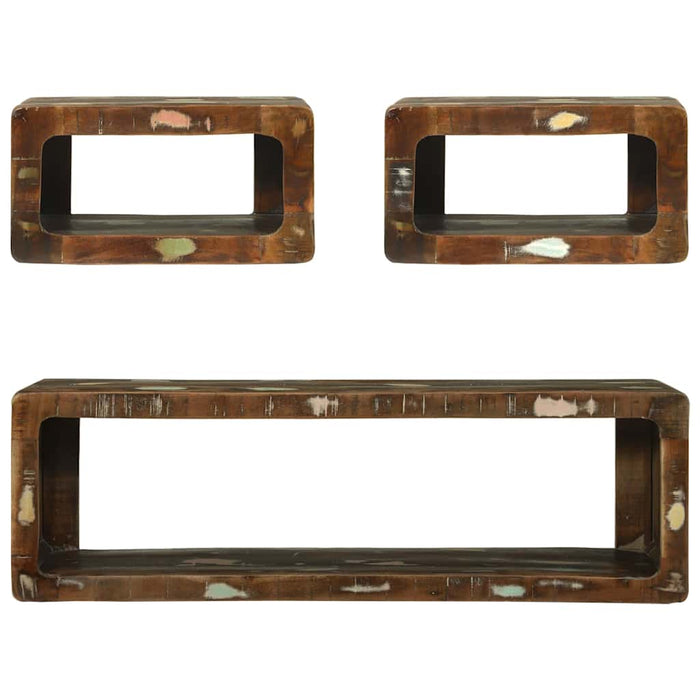 Set comodă TV cu raft 3 pcs Multicolour Lemn masiv recuperat - WALTI WALTI