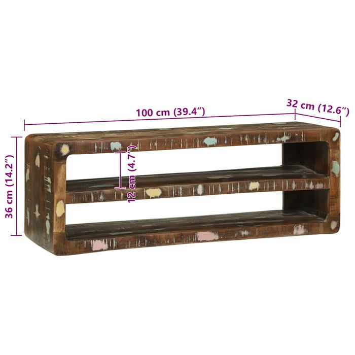 Cabinet TV Multicolour 100 x 32 x 36 cm Lemn masiv recuperat - WALTI WALTI