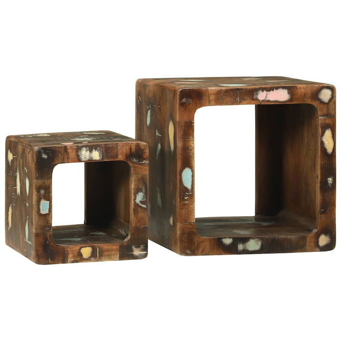 Unitate TV cu raft 2 pcs Multicolour Lemn masiv reciclat - WALTI WALTI