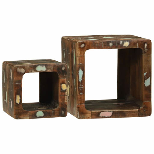 Unitate TV cu raft 2 pcs Multicolour Lemn masiv reciclat - WALTI WALTI