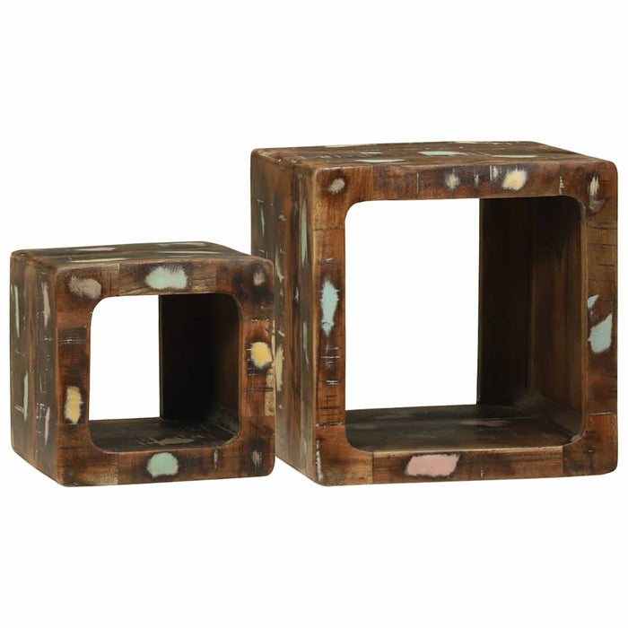 Unitate TV cu raft 2 pcs Multicolour Lemn masiv reciclat - WALTI WALTI