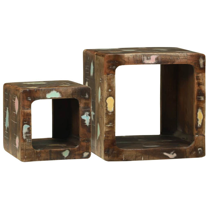 Unitate TV cu raft 2 pcs Multicolour Lemn masiv reciclat - WALTI WALTI