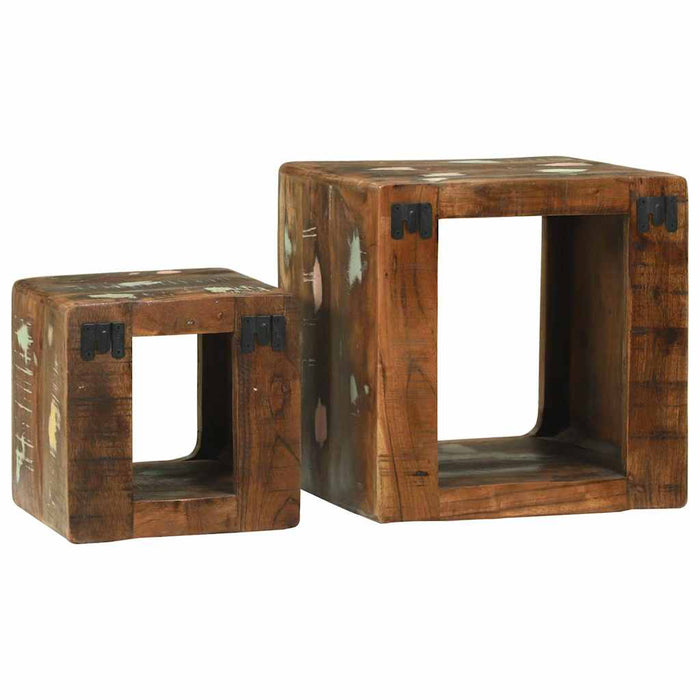 Unitate TV cu raft 2 pcs Multicolour Lemn masiv reciclat - WALTI WALTI