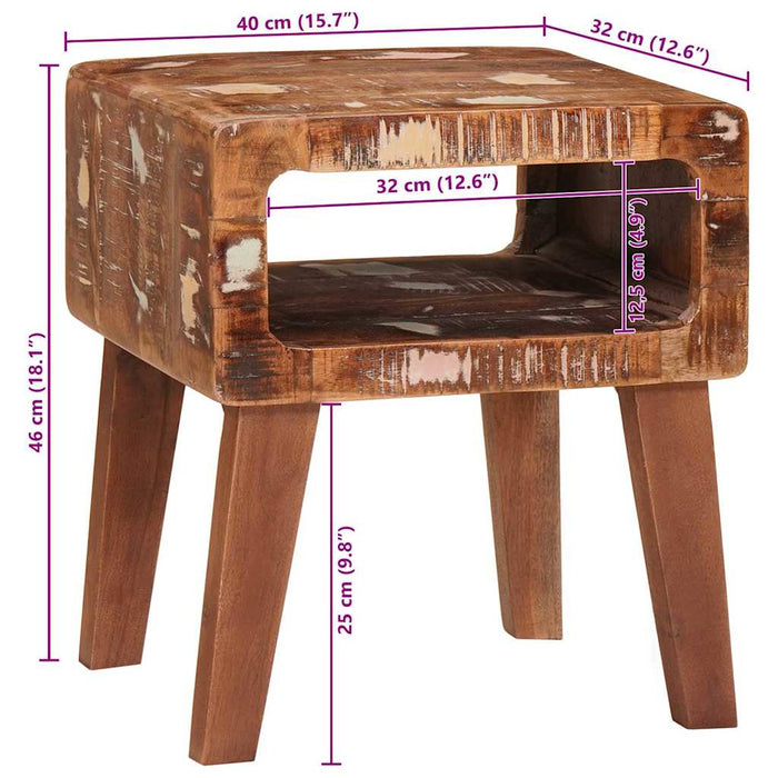 Mese de capăt Multicolour 40 x 32 x 46 cm Lemn masiv reciclat - WALTI WALTI