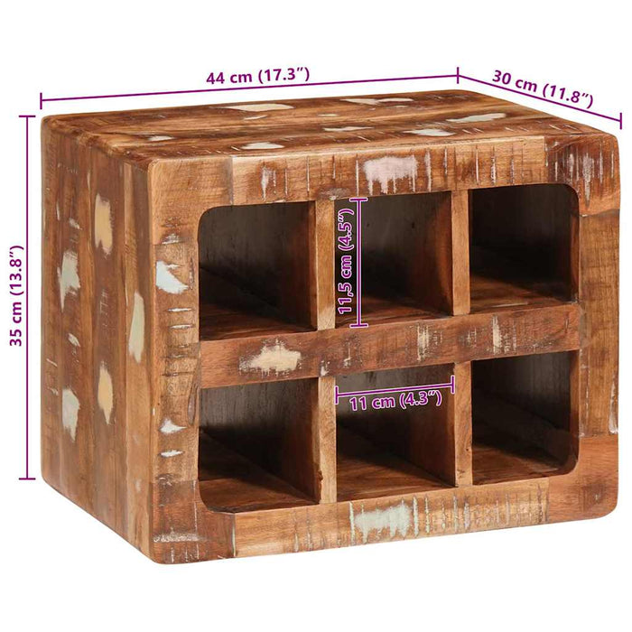 Raft pentru vin Maro 44 x 30 x 35 cm Lemn reciclat masiv - WALTI WALTI
