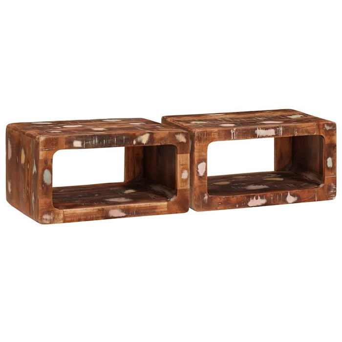Noptieră 2 pcs Maro 45 x 30 x 24 cm Lemn recuperat masiv - WALTI WALTI