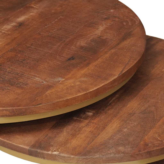 Mese de Cafea Nesting 2 pcs Lemn masiv de mango și oțel - WALTI WALTI