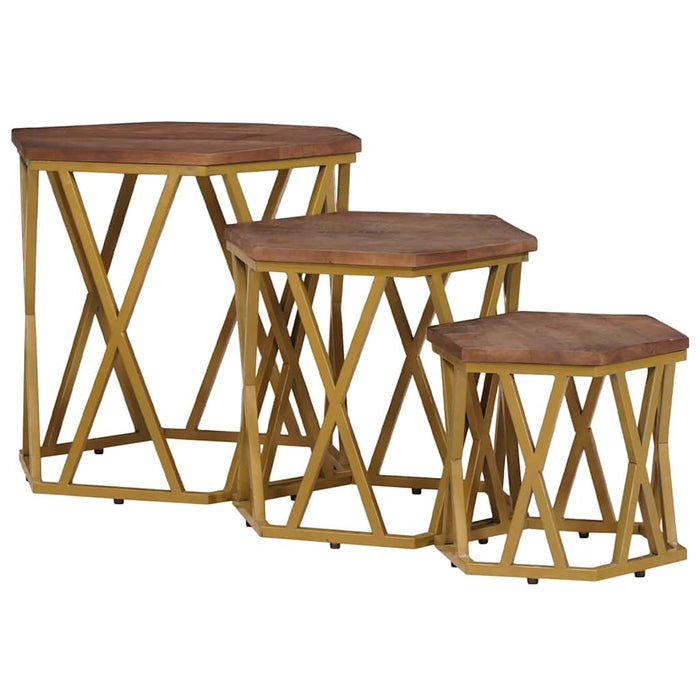 Măsuțe de cafea Maro 55 x 55 x 50 cm Lemn de mango solid - WALTI WALTI