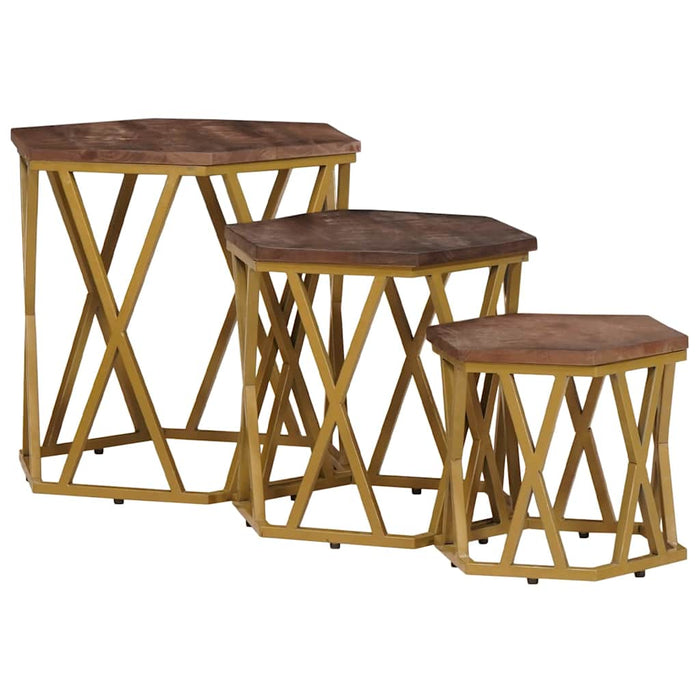 Măsuțe de cafea Maro 55 x 55 x 50 cm Lemn de mango solid - WALTI WALTI